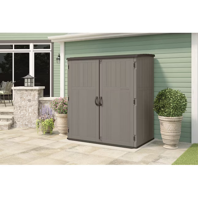 CRAFTSMAN 6-ft x 4-ft Extra Large Vertical Gray Resin Storage Shed (Floor Included)