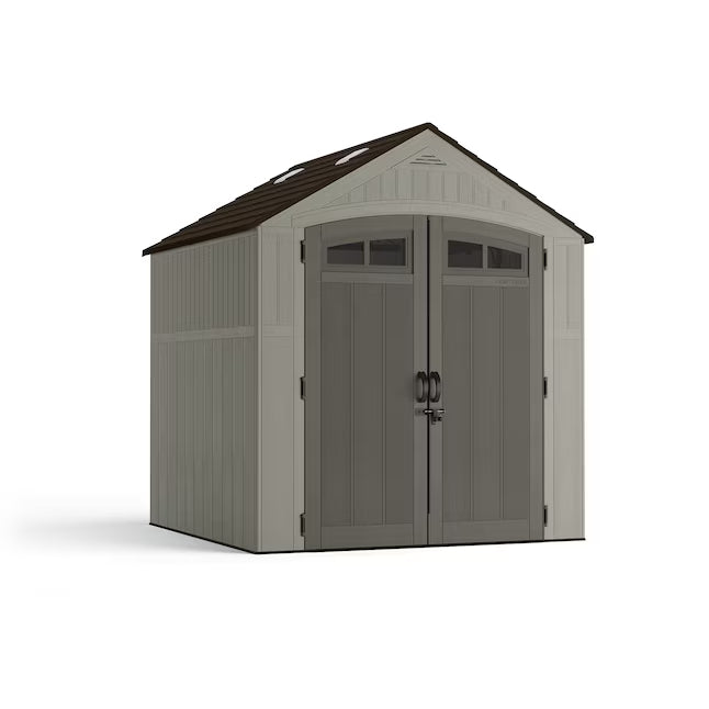 CRAFTSMAN 7-ft x 7-ft Modern Gray Gable Resin Storage Shed (Floor Included)