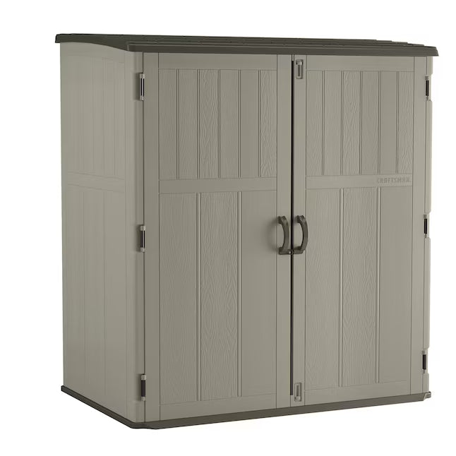 CRAFTSMAN 6-ft x 4-ft Extra Large Vertical Gray Resin Storage Shed (Floor Included)