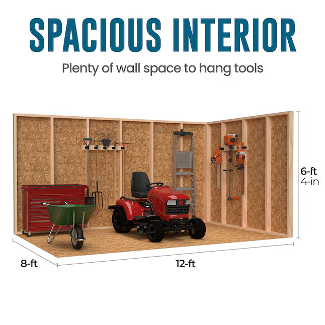 Heartland Coronado 12-ft x 8-ft Gable Style Wood Outdoor Storage Shed with 1 Windows 1 Doors (Floor Included)
