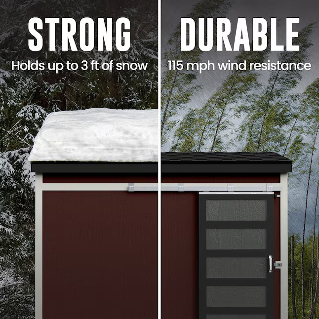 Heartland Lean-to 10-ft x 4-ft Lean-to Style Wood Outdoor Storage Shed with 2 Doors (Floor Included)