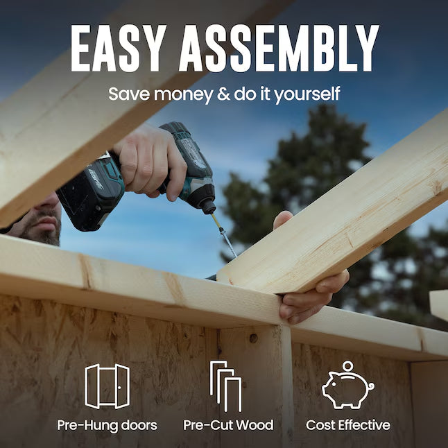 Heartland Lean-to 10-ft x 4-ft Lean-to Style Wood Outdoor Storage Shed with 2 Doors (Floor Included)