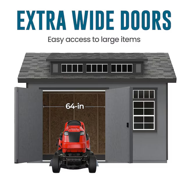 Heartland Summerhill 10-ft x 12-ft Gable Style Wood Outdoor Storage Shed with 3 Windows 2 Doors (Floor Included)