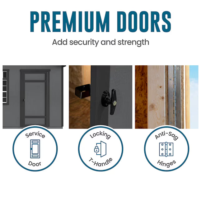 Heartland Summerhill 10-ft x 12-ft Gable Style Wood Outdoor Storage Shed with 3 Windows 2 Doors (Floor Included)