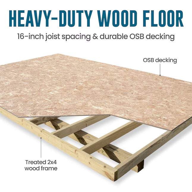 Heartland Cancun 10-ft x 8-ft Lean-to Style Wood Outdoor Storage Shed with 1 Windows 1 Doors (Floor Included) (Installation Included)