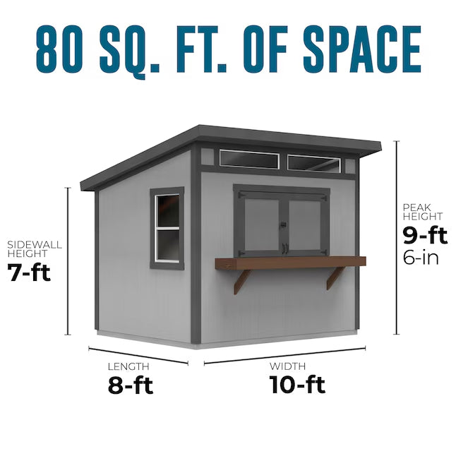 Heartland Cancun 10-ft x 8-ft Lean-to Style Wood Outdoor Storage Shed with 1 Windows 1 Doors (Floor Included) (Installation Included)