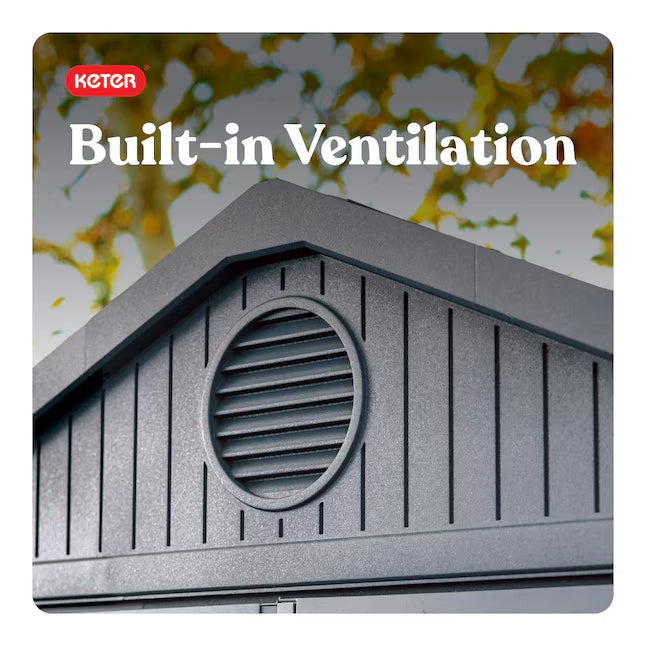 Keter 6-ft x 4-ft Darwin Gray Gable Resin Storage Shed (Floor Included)