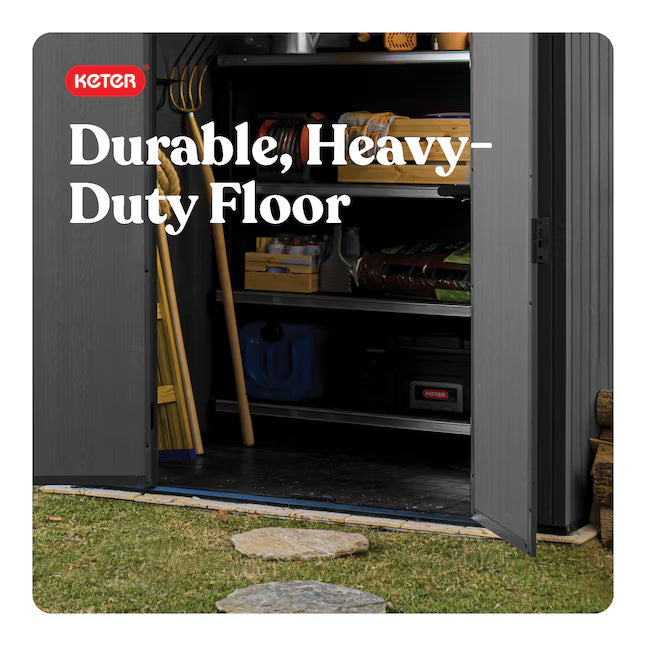 Keter 6-ft x 4-ft Darwin Gray Gable Resin Storage Shed (Floor Included)