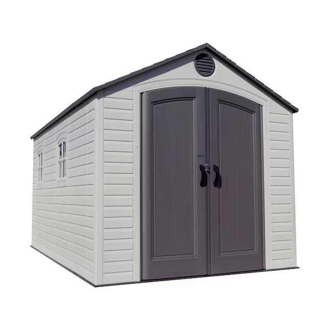 LIFETIME PRODUCTS 8-ft x 15-ft Brown Gable Resin Storage Shed (Floor Included)