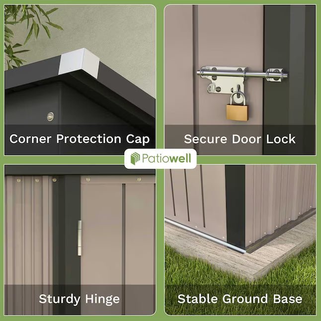 Patiowell 5-ft x 3-ft Galvanized steel Storage Shed