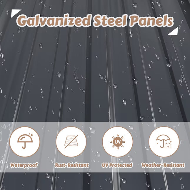 VEIKOUS 10-ft x 6-ft Metal storage shed Galvanized steel Storage Shed