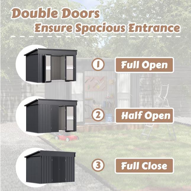 VEIKOUS 10-ft x 6-ft Metal storage shed Galvanized steel Storage Shed